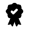 Checkmark on ribbon icon